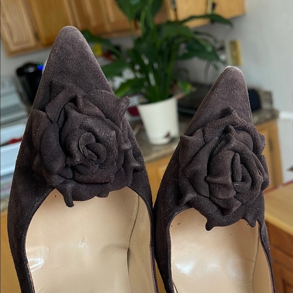 Manolo Blahnik CHOCOLATE Brown SUEDE Rose pointed heels 👠 9.5 - Picture 6 of 7
